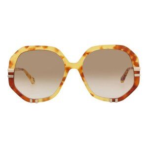 New Authentic Chloé Womens Round/Oval Havana Havana Brown Fashion Designer Sungl